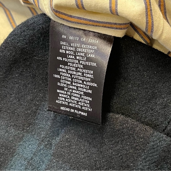 Anthropologie Cartonnier Jacket Womens 6 Blue Green Plaid Blazer Wool Blend - Picture 4 of 8